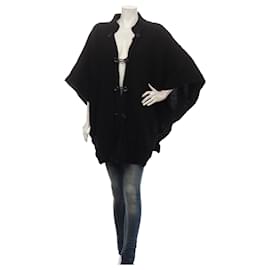 Bruuns Bazaar Wollponcho Schwarz Schwarz