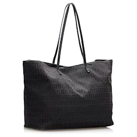 Fendi-Fendi Brown Zucchino Roll Tote-Brown,Dark brown