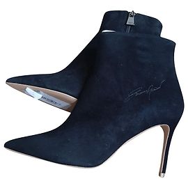 Calvin Klein Ankle Boots Black Deerskin 38 Black