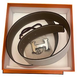 Hermès H Belt Branco