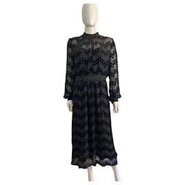 Tory Burch vestido dévoré preto Preto