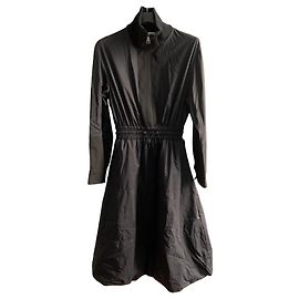 Moncler Schwarzes Nylonkleid Schwarz