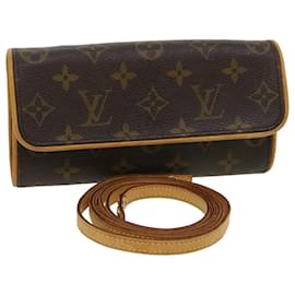 Louis Vuitton-LOUIS VUITTON Monogram Pochette Twin PM Shoulder Bag M51854 LV Auth jk2968-Monogram