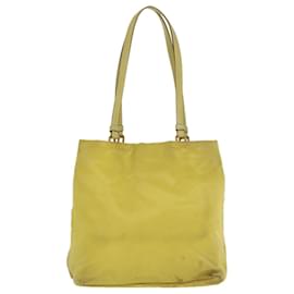 Prada-PRADA Shoulder Bag Nylon Yellow Auth ac1462-Yellow
