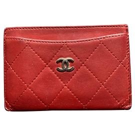 Chanel Timeless Classique card wallet Red