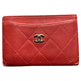 Chanel-Portafoglio di carte Classique senza tempo-Rosso