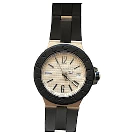 Bulgari-Bulgari Diagono 40mm men's wristwatch  excellent condition-Black,Silvery