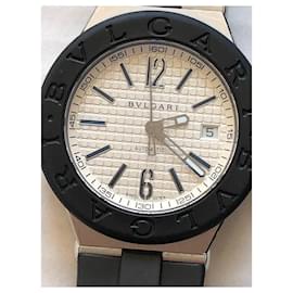 Bulgari-Bulgari Diagono 40mm men's wristwatch  excellent condition-Black,Silvery