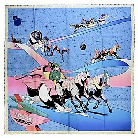Hermès Hermes: Cachecol intitulado “Space Derby” Multicor