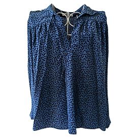 Gerard Darel Leopard silk blouse Black Navy blue Dark blue