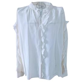 Ba&sh camisa de seda Branco