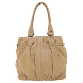 Céline-CELINE Shoulder Bag Leather Beige Auth ar8683-Beige