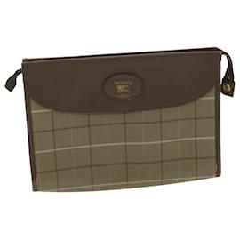 Autre Marque-Burberrys Clutch Bag Nylon 3Set Khaki Auth tb418-Khaki
