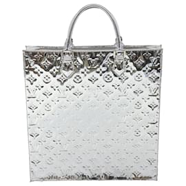 Louis Vuitton-Bolsa de mão LOUIS VUITTON Monogram Miroir Sac Plat prata M45884 LV Auth yk5783-Prata