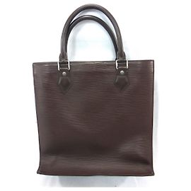 Louis Vuitton Bolsa Plana de Couro Epi Moka Castanho escuro