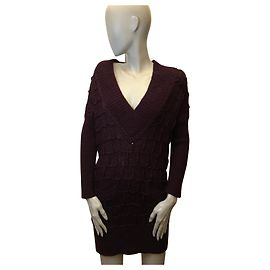 Catherine Malandrino Pulloverkleid aus Alpaka Dunkelviolett