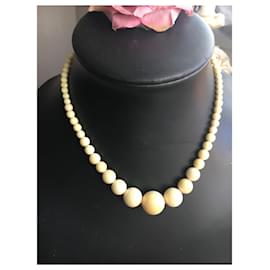 Autre Marque-COLLIER  VINTAGE ANNEE  1960-Beige