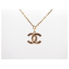 Chanel-NEW CHANEL PENDANT NECKLACE LOGO CC STRASS MULTICOLOR GOLD NECKLACE-Golden