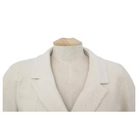 Chanel-CHANEL lined-BREASTED JACKET S42899V31302 40 M IN TWEED WITH CC JACKET BROOCH-Cream