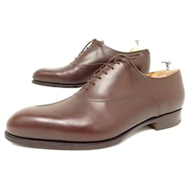 JM Weston-JM WESTON RICHELIEU SHOES 486 10E 44 LARGE BROWN LEATHER SHOES-Brown