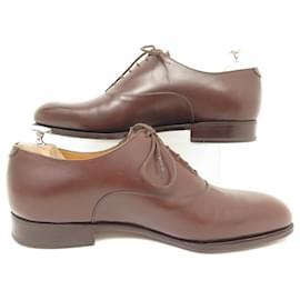 JM Weston-JM WESTON RICHELIEU SHOES 486 10E 44 LARGE BROWN LEATHER SHOES-Brown