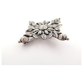 Saint Laurent-BROCHE SAINT LAURENT FLOR DE PASARELA LATÓN EFECTO ENVEJECIDO 684253Y1500 Broche-Plata