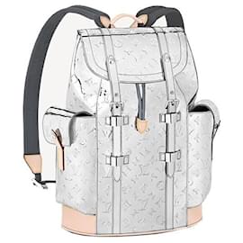 Louis Vuitton-NEW LOUIS VUITTON CHRISTOPHER MONOGRAM MIROR SILVER BACKPACK BACKPACK-Silvery