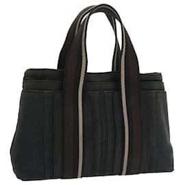 Hermès-HERMES Toroca Horizontal PM Hand Bag Canvas Black Auth tb407-Black