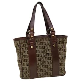Fendi-FENDI Zucchino Canvas Tote Bag Beige Auth rd4259-Beige