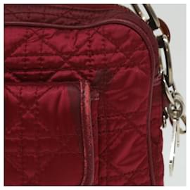 Christian Dior-Christian Dior Lady Dior Canage Sac à bandoulière Nylon sortie Rouge Auth bs3570-Rouge