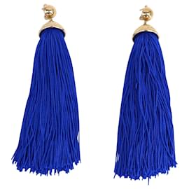 Emilio Pucci-Emilio Pucci Tassel Earrings in Blue Viscose-Blue