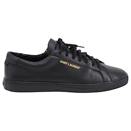 Autre Marque-Saint Laurent Andy Low Top Sneakers in Black Leather -Black