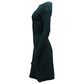 Theory-Theory Catalina – Langärmliges Scuba-Kleid aus grüner Viskose-Grün