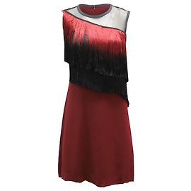 Mini robe Sandro sans manches à pompons en polyester bordeaux Rouge Bordeaux