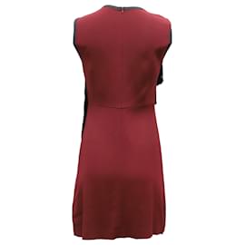 Sandro-Sandro Sleeveless Tassel Mini Dress in Burgundy Polyester-Dark red