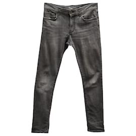 Saint Laurent-Jeans skinny Saint Laurent in denim di cotone grigio-Grigio