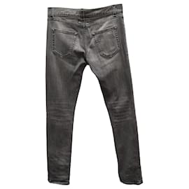 Saint Laurent-Jeans skinny Saint Laurent in denim di cotone grigio-Grigio