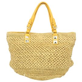 Michael Kors Santorini Tote Bag in Yellow Straw Yellow