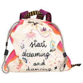 Etro "Start Dreaming and Dancing Print" Drawstring Backpack in Multicolor Viscose Multiple colors