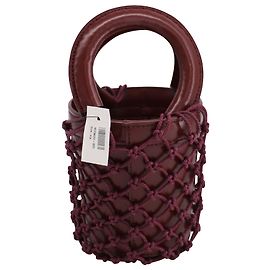 Borsa Secchiello Staud Moreau Macrame in Pelle Bordeaux Bordò