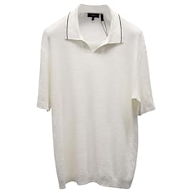 Theory-Theory Birke Polo Shirt in White Knit Linen-White