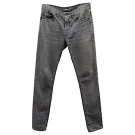 Saint Laurent-Saint Laurent Skinny Jeans in Grey Cotton Denim -Grey