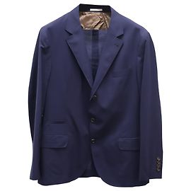 Brunello Cucinelli Single Breasted Blazer in Navy Blue Cupro  Navy blue