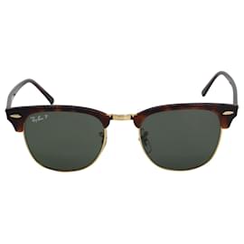 Ray-Ban-Ray-Ban Clubmaster Sonnenbrille in rotem Havanna-Acetat-Braun