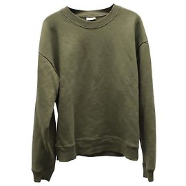 Dries Van Noten Rundhals-Sweatshirt aus olivgrüner Baumwolle Grün Olivgrün