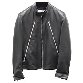 Maison Martin Margiela Maison Margiela MM6 Zip Racing Jacket in Black Calfskin Leather  Black