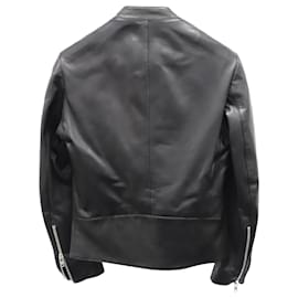 Maison Martin Margiela-Maison Margiela MM6 Zip Racing Jacket in Black Calfskin Leather -Black