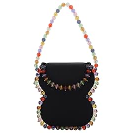 Autre Marque-By Far Frida Bead Embellished Bag in Black Synthetic-Black