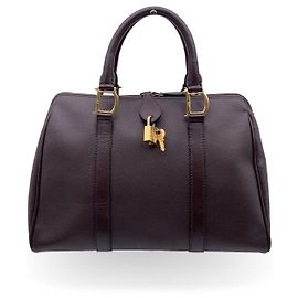 Christian Dior Bolsa de mão com piercing de couro marrom Marrom