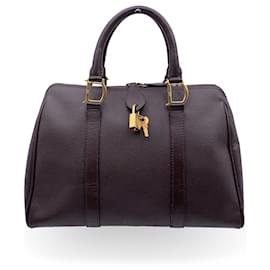 Christian Dior-Braune Leder Piercing Satchel Bowler Bag Handtasche-Braun